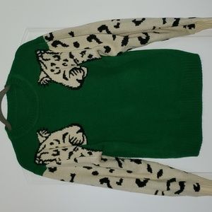 Green leopard sweater Size XL